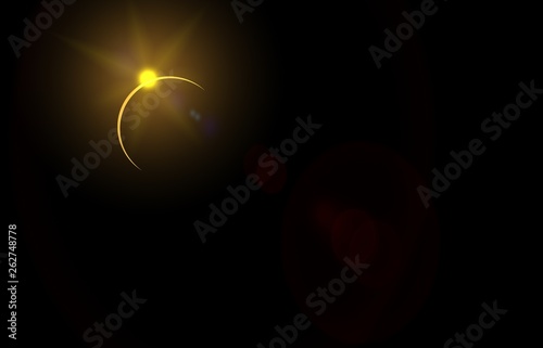 Lens flare, outer space earth, moon, eclipse