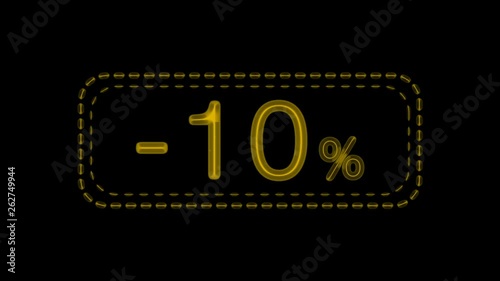 9 electronic neon signs with a discount of 10 percent, are presented in three colors and three contour options.
