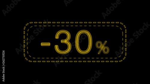9 electronic neon signs with a discount of 30 percent, are presented in three colors and three contour options.