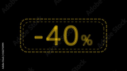 9 electronic neon signs with a discount of 40 percent, are presented in three colors and three contour options.
