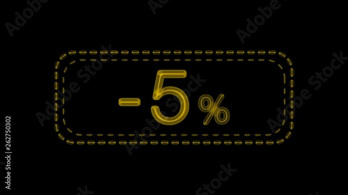 9 electronic neon signs 5% discount for sale, presented in three colors and three options of the circuit.