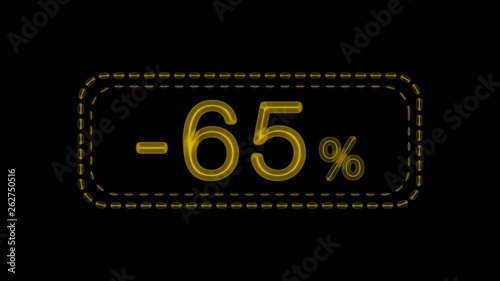 9 electronic neon signs with a discount of 65 percent, are presented in three colors and three contour options.