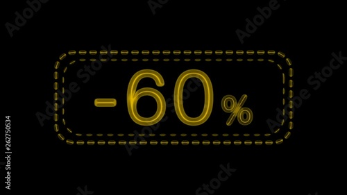 9 electronic neon signs with a discount of 60 percent, are presented in three colors and three contour options.