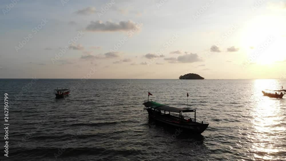Aerial Sunset Ocean View at Sihanoukville Aerial Sunset Ocean View at Sihanoukville