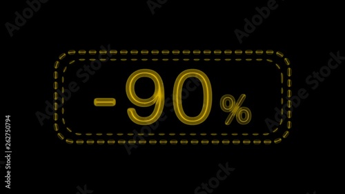 9 electronic neon signs with a discount of 90 percent, are presented in three colors and three contour options.