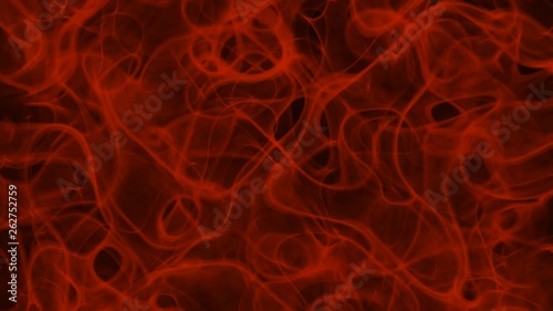 UHD looping 3D animation the red smoke against the black background, alpha matte is included