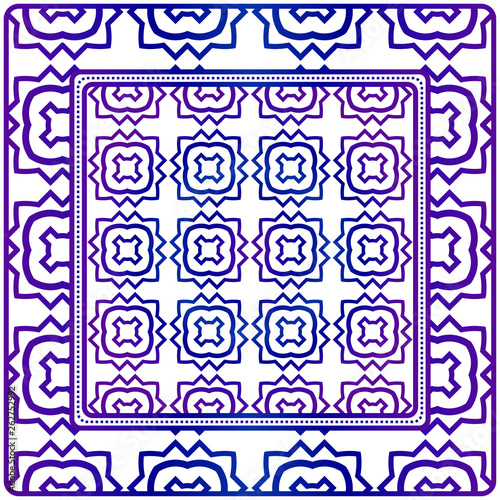 Design Print For Kerchief. The Pattern Of Geometric Ornament. Vector Illustration. The Idea For Design Prints For Neck Scarves, Carpets, Bandanas