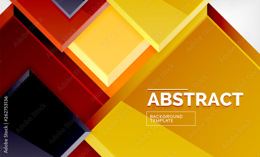 Geometric abstract background, modern square design