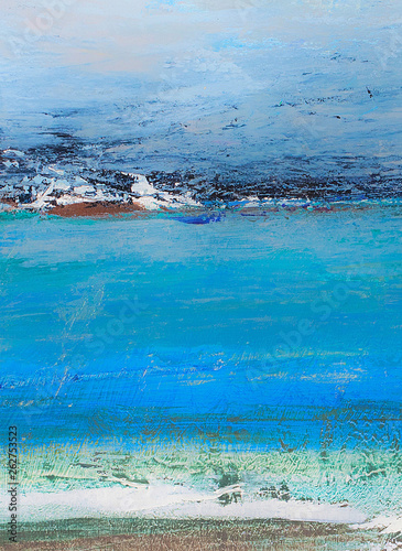 Wave, cold sea oil on canvas art