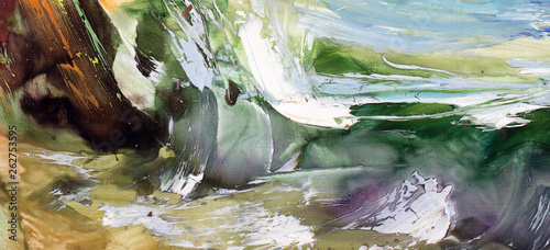 The surf wave art oil on canvas