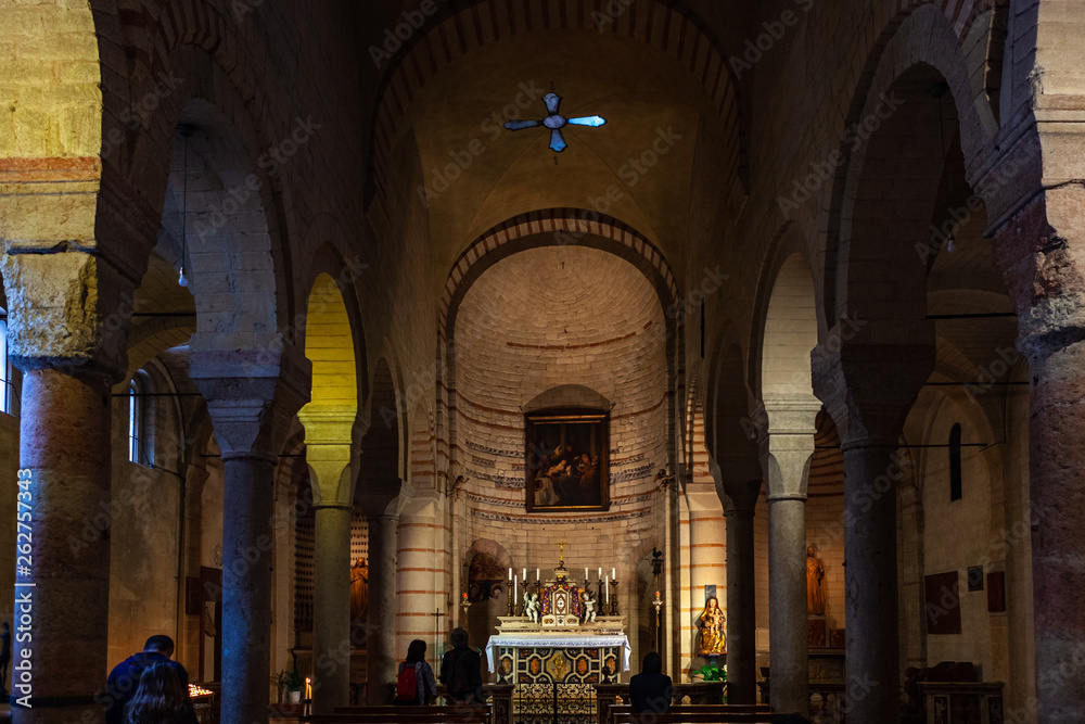 Verona, Italy – March 2019. Santa Maria Antica is a Roman Catholic church in Verona, Italy. The current church is Romanesque in style and dates to 1185,  Verona, Italy, Europe