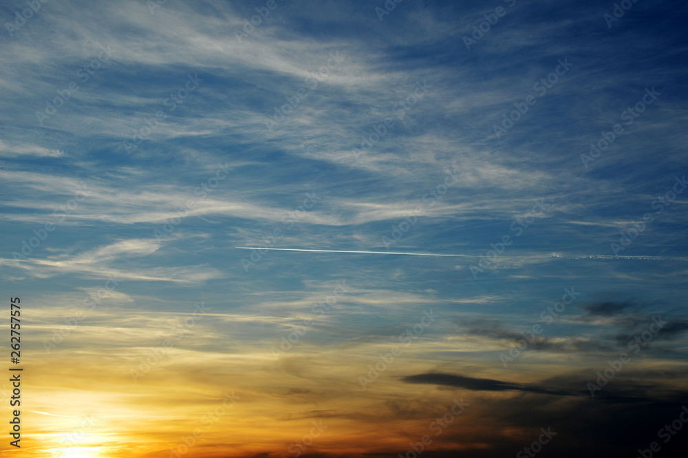 Sunset, cloudscape, sky background 
