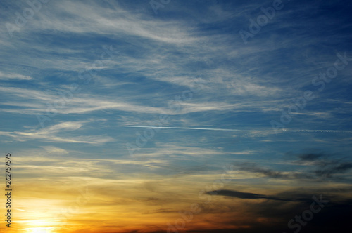 Fototapeta Naklejka Na Ścianę i Meble -  Sunset, cloudscape, sky background 