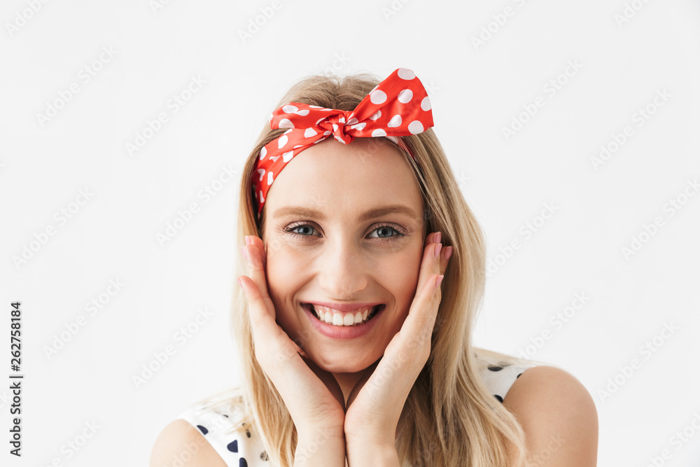 Emotional young pregnant woman posing isolated over white wall background. Emotional young pregnant woman posing isolated over white wall background.