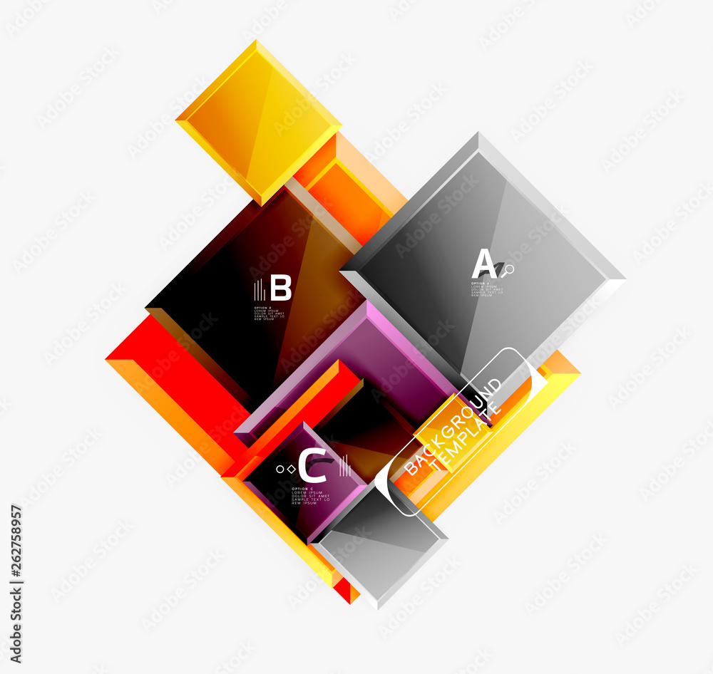 Geometrical design squares abstract banner, glossy shiny effects Geometrical design squares abstract banner, glossy shiny effects