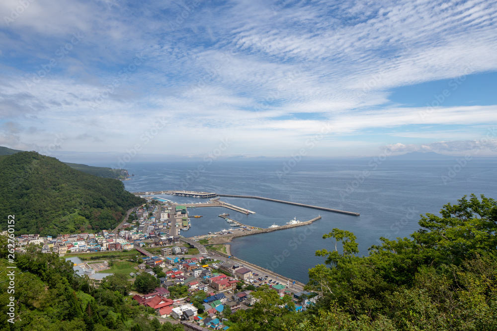 townscape of Rausu Shiretoko Hokkaido Japan