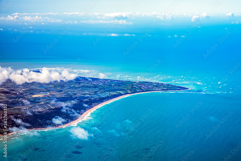 Islands of ré and Oléron from aerial view