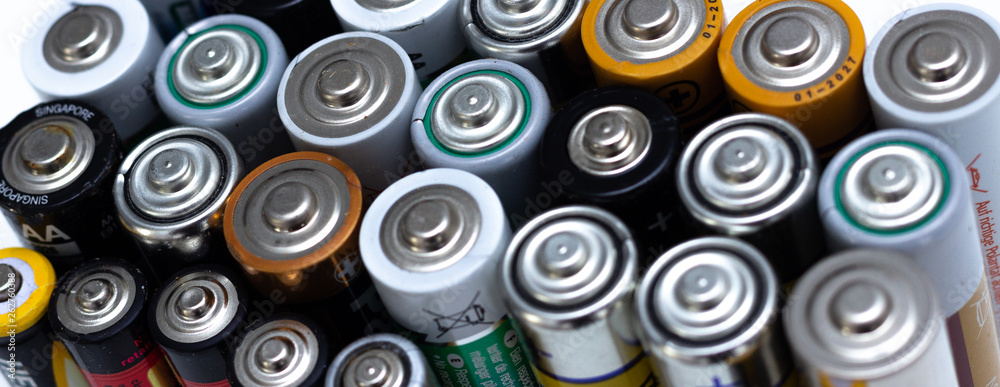 Disposal of batteries and their recycling. ecology concept. Disposal of batteries and their recycling. ecology concept.