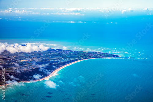 Islands of r   and Ol  ron from aerial view