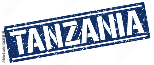 Tanzania blue square stamp