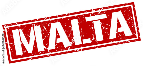 Malta red square stamp