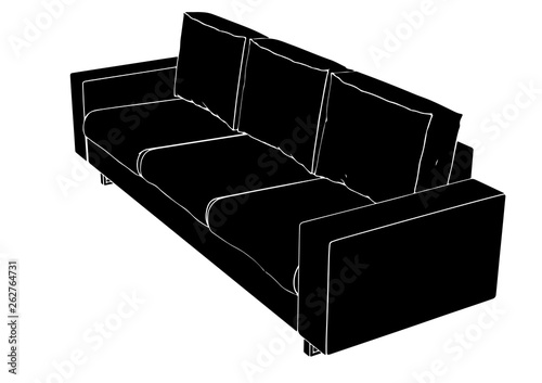 sofa silhouette vector
