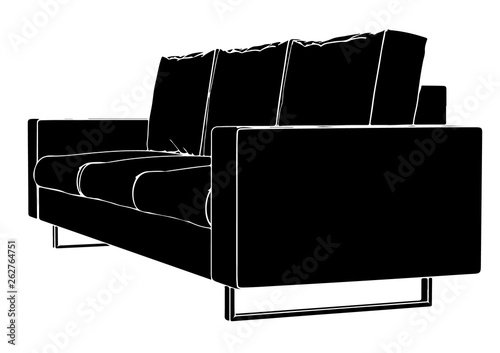 sofa silhouette vector
