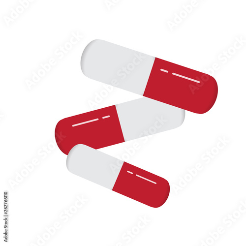 Medicine capsule. Tablet, vector illustration. pills isolated on white background