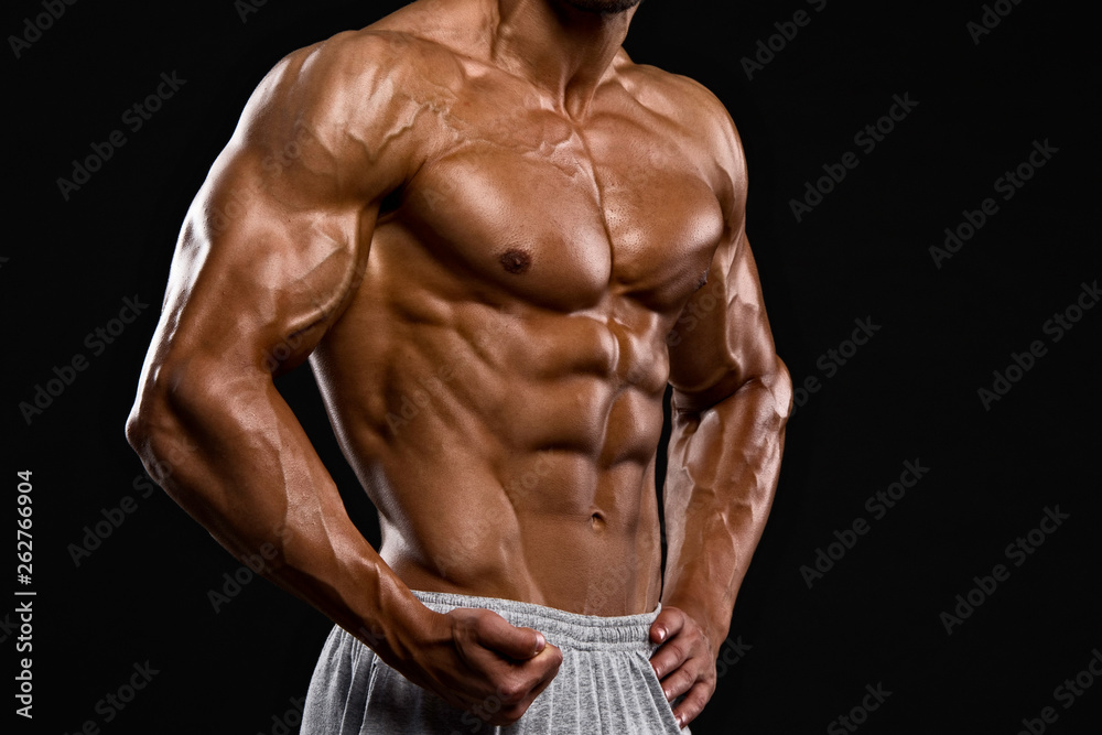 Strong Muscular Men Flexing Muscles Strong Muscular Men Flexing Muscles