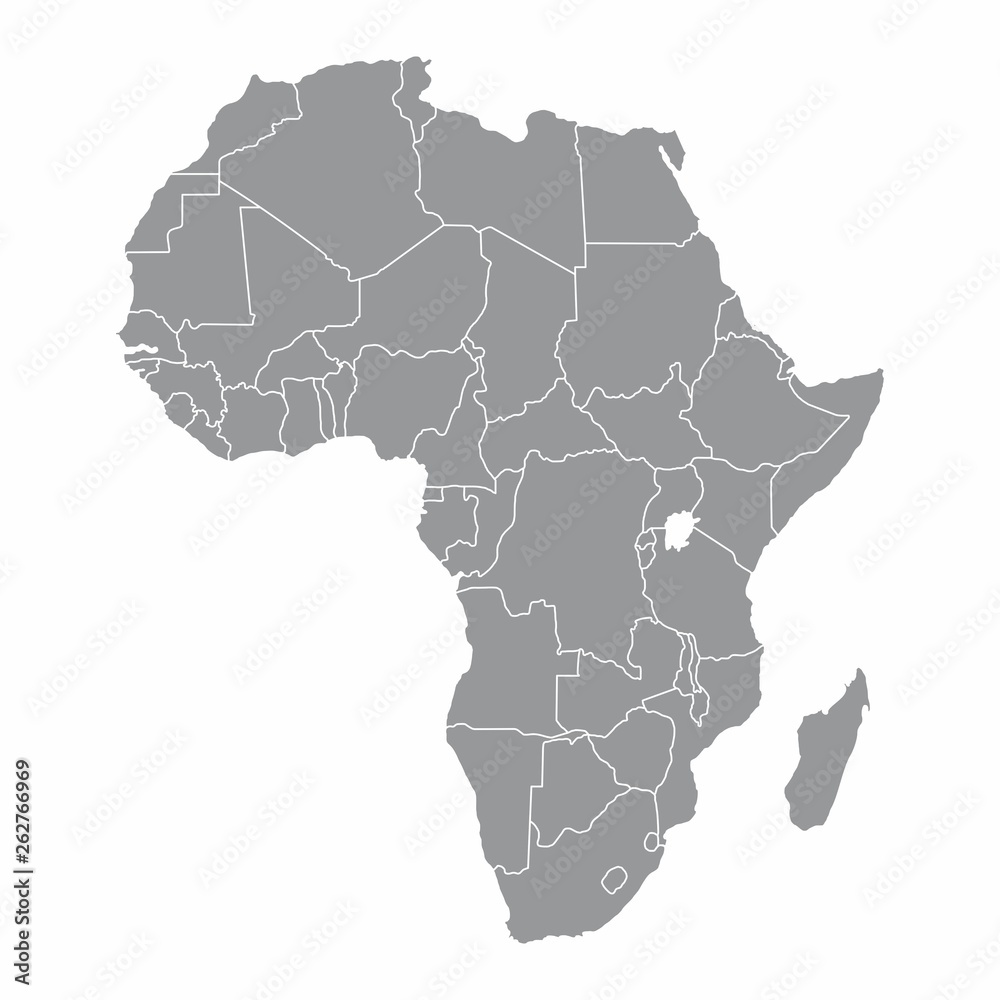 Obraz premium Africa gray map