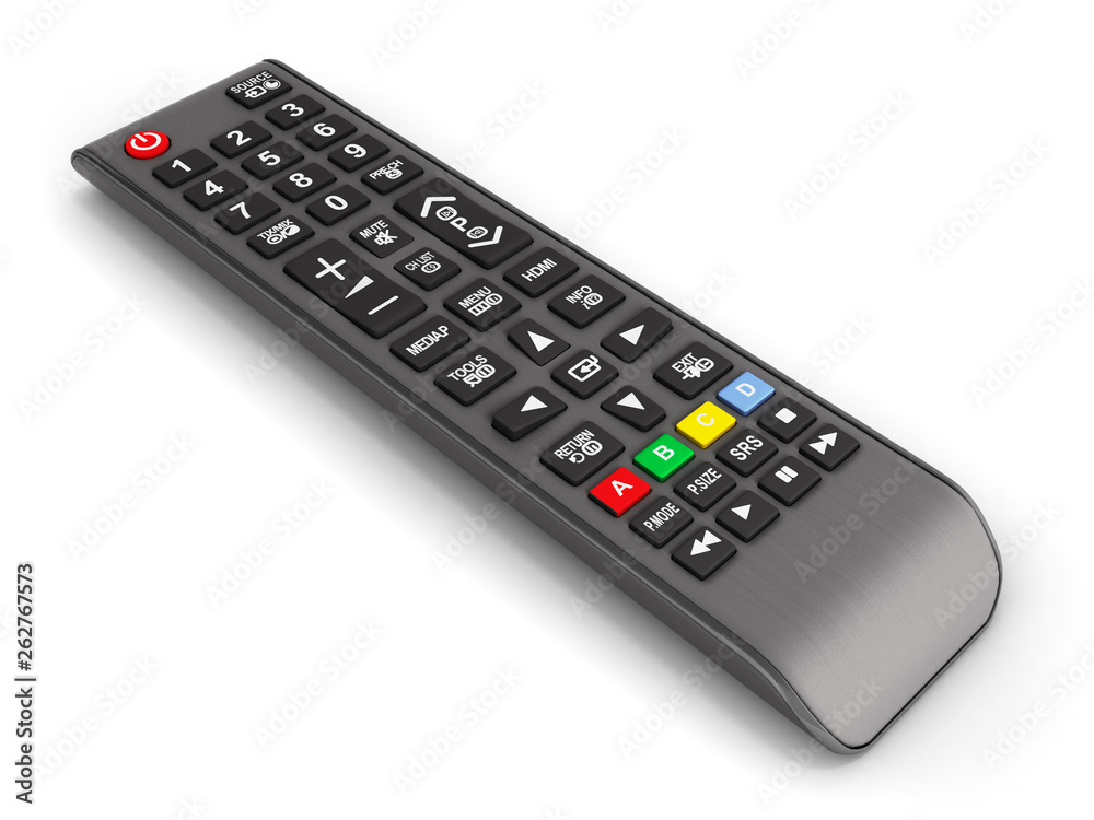 TV Remote control isolated on white background 3d render TV Remote control isolated on white background 3d render