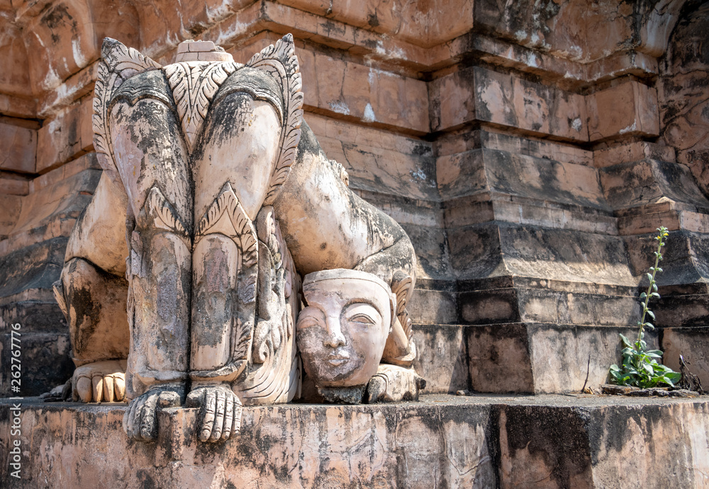 Carvings at the Kakku Pagoda Complex in central Myanmar