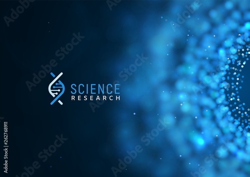 Medical or scientific research vector background template. Science abstract web banner with blur effect photo