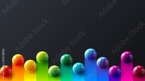 Amazing abstract vector 3D colorful balls illustration template for poster, flyer, magazine, journal, brochure, book cover. Corporate web site landing page minimal background and banner design layout.