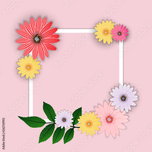 Abstract Flower Background Template. Vector Illustration