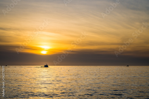 Beautiful Atlantic coastal shoreline scenery of lighthouses and lobster boats. © DerekP