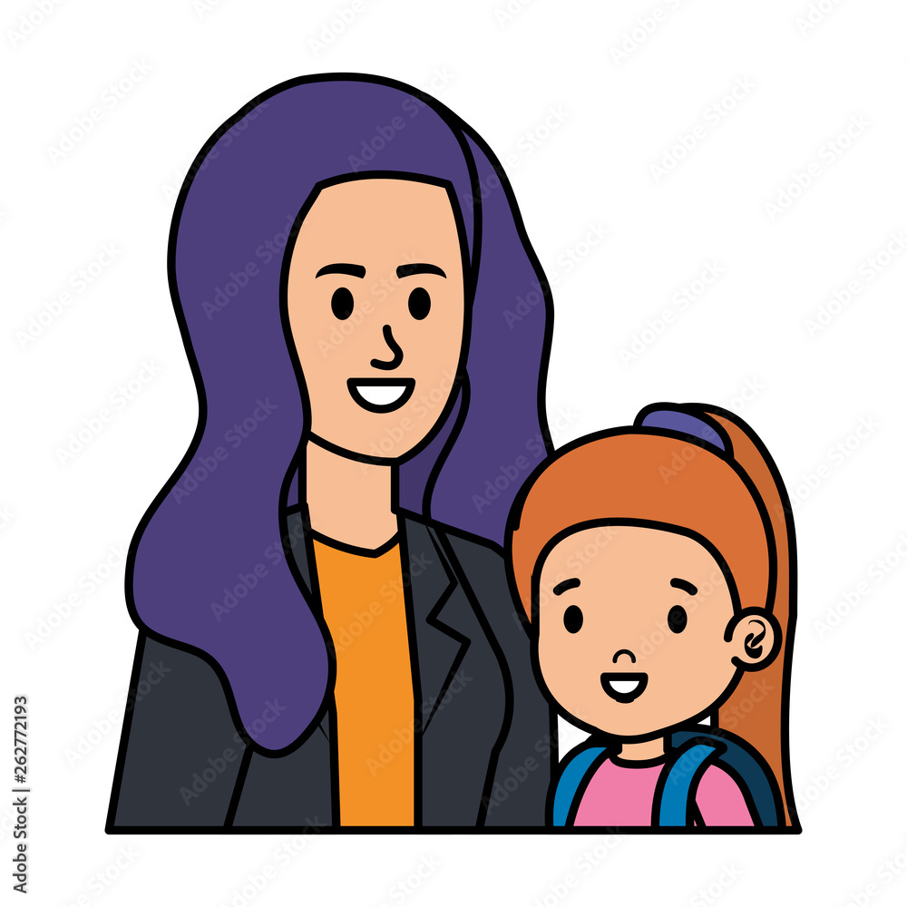 young mother with little daughter young mother with little daughter