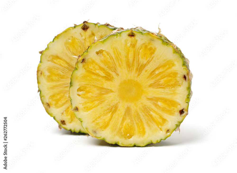 ripe pineapple on the white background ripe pineapple on the white background