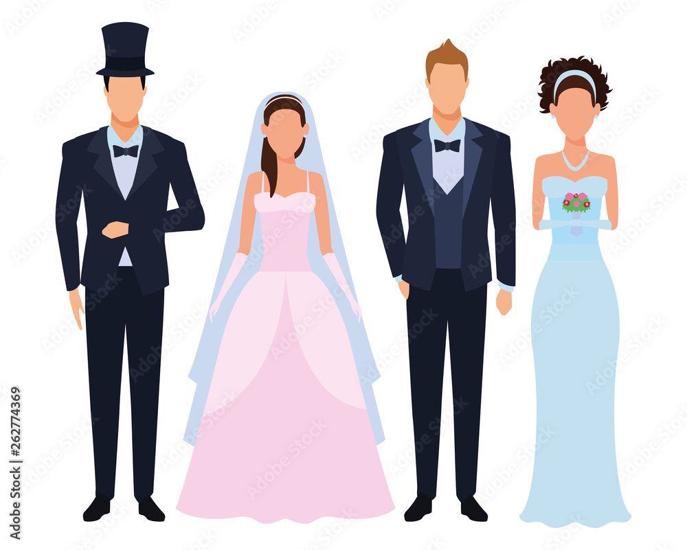 people dressed for wedding