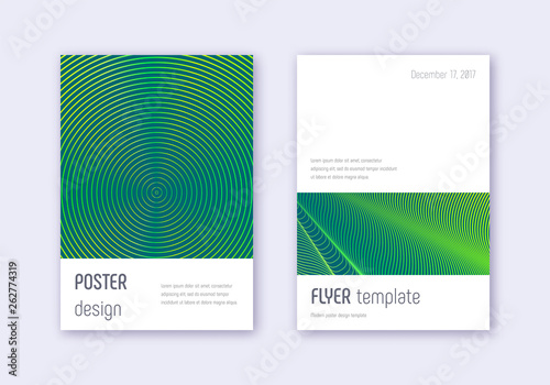 Minimalistic cover design template set. Green abst