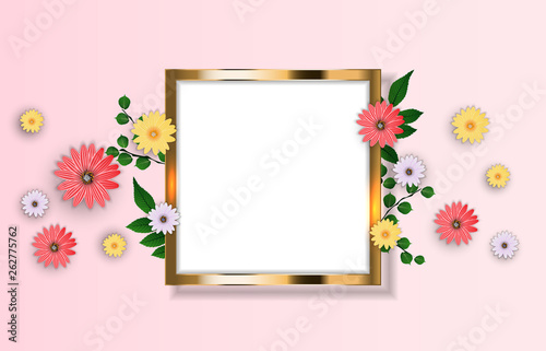Abstract Flower Background Template. Vector Illustration