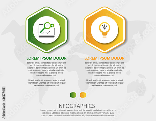 Vector infographic 3D template polygons with rounded corners for two label, diagram, graph, presentation. Business concept with 2 options. For content, flowchart, steps, timeline, workflow. EPS10