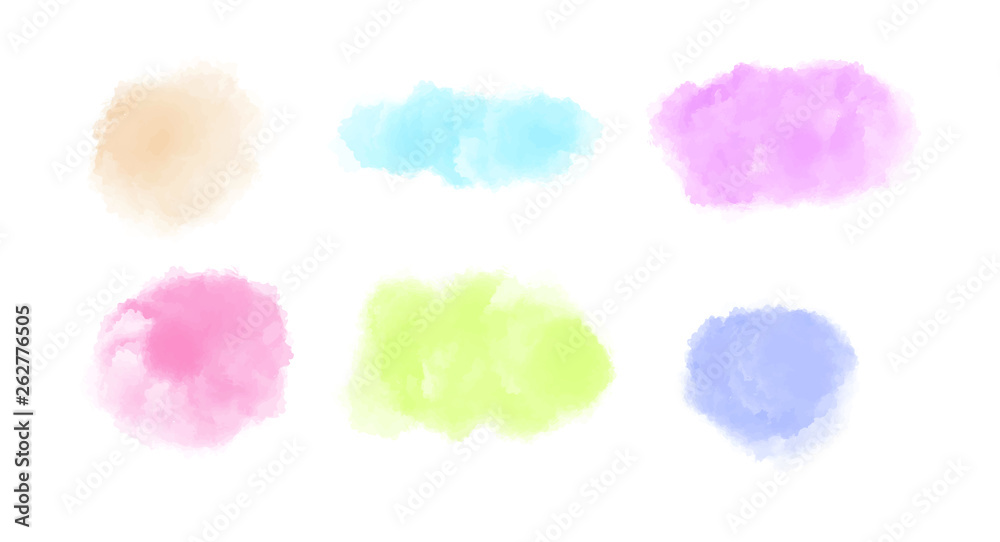 Colorful watercolor splash set for your design, vector.