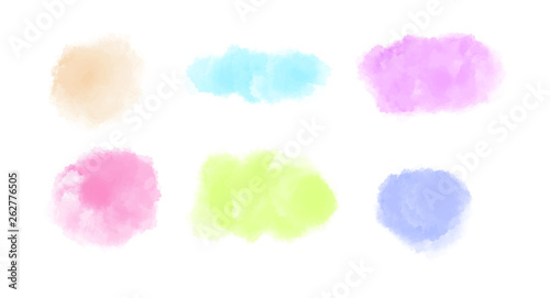 Colorful watercolor splash set for your design, vector.