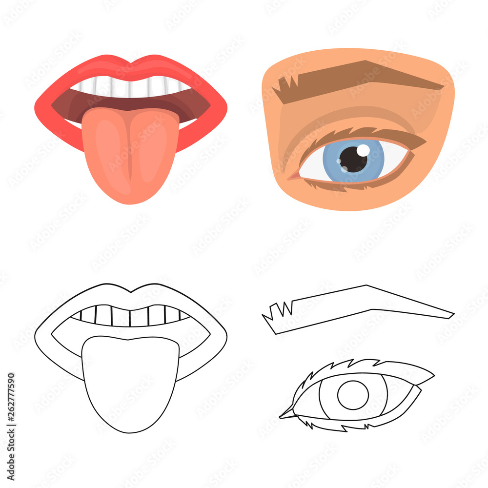 Obraz premium Vector illustration of body and part sign. Collection of body and anatomy vector icon for stock.