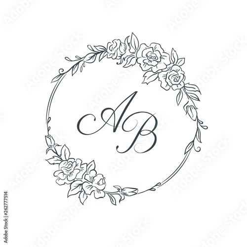 Vintage monogram template