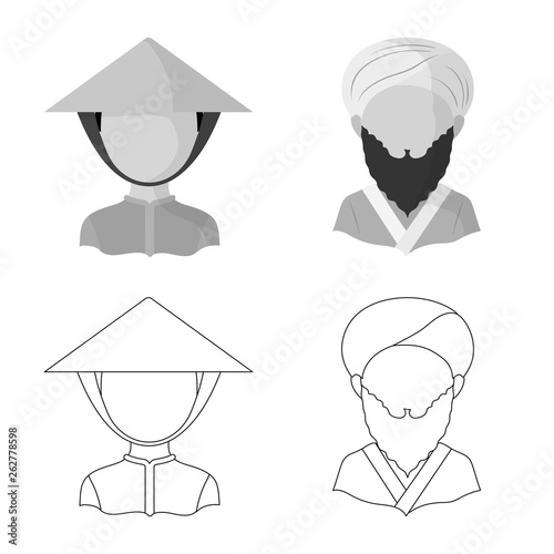 Vector design of imitator and resident icon. Set of imitator and culture vector icon for stock.
