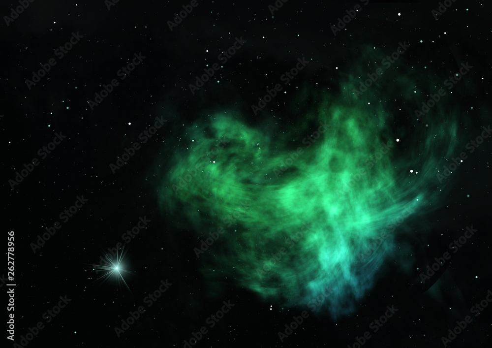Being shone nebula. 3D rendering Being shone nebula. 3D rendering