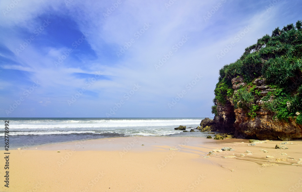 natural views of the south coast in the Yogyakarta region. This beach is named 