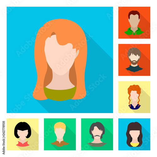 Vector illustration of avatar and dummy icon. Collection of avatar and figure vector icon for stock.